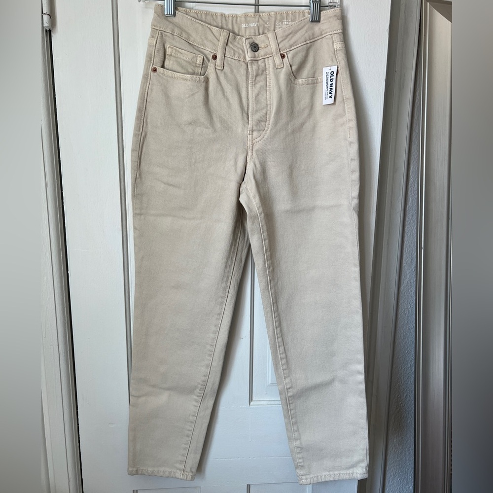 NWT Old Navy High Rise O.G Straight Jeans in Cream